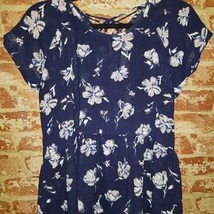 Navy floral top